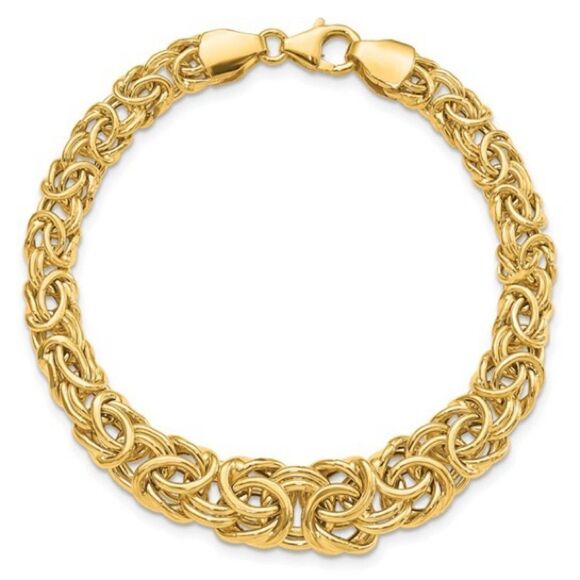 14k Gold Graduated Byzantine Bracelet: A Masterpiece of Craftsmanship & Elegance - Picture 1 of 4